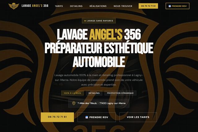 Landing page Lavage Angel's 356 — Detailing automobile